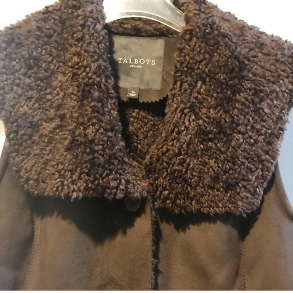 TALBOTS Fur Suede Vest - Picture 3 of 7
